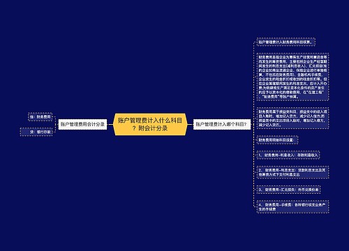 账户管理费计入什么科目？附会计分录