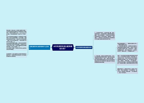 本年利润和利润分配有哪些关系？