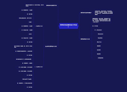 费用类包括哪些会计科目？