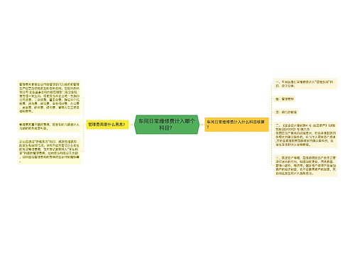 车间日常维修费计入哪个科目？