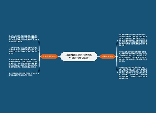 总账的建账原则包括哪些？附总账登记方法