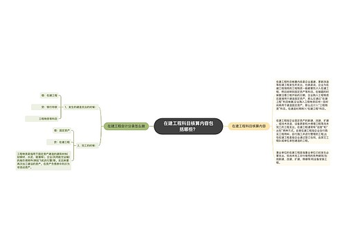 在建工程科目核算内容包括哪些？