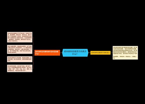 成本类科目借贷方向表示什么？