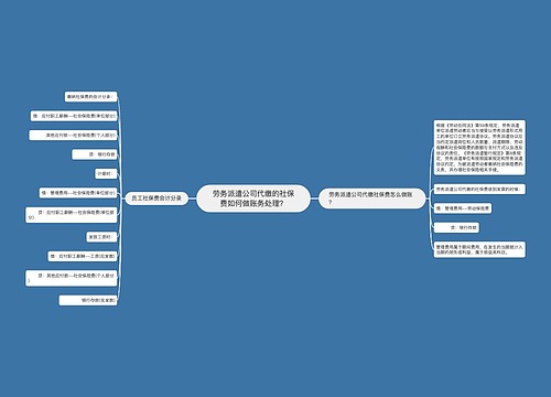 劳务派遣公司代缴的社保费如何做账务处理？