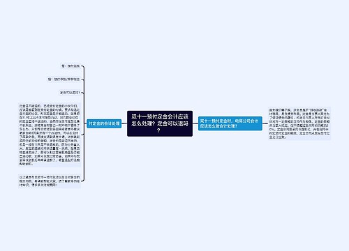 双十一预付定金会计应该怎么处理？定金可以退吗？