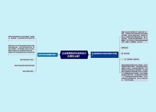 企业取得政府补助的会计处理怎么做？