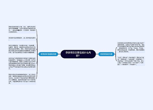 存货项目主要包括什么内容？