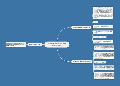 公司的未分配利润怎么提取盈余公积？