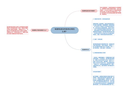 城建税退回的账务处理怎么做？