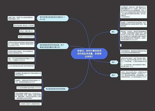 老板问，如何计算投资项目的现金净流量，你答得出来吗？