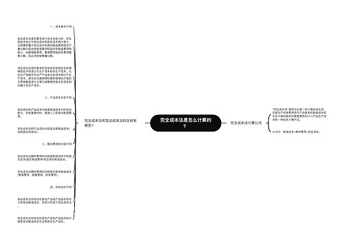 完全成本法是怎么计算的？
