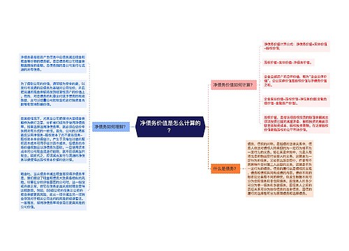 净债务价值是怎么计算的？