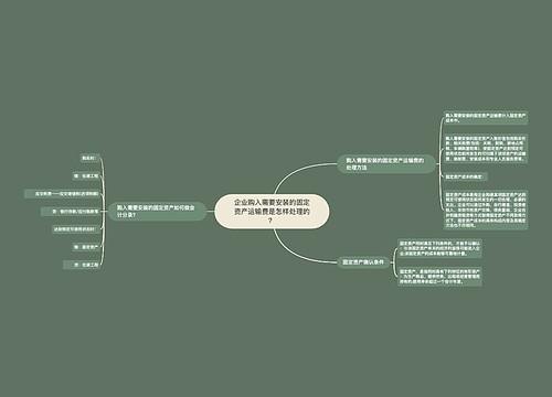 企业购入需要安装的固定资产运输费是怎样处理的？