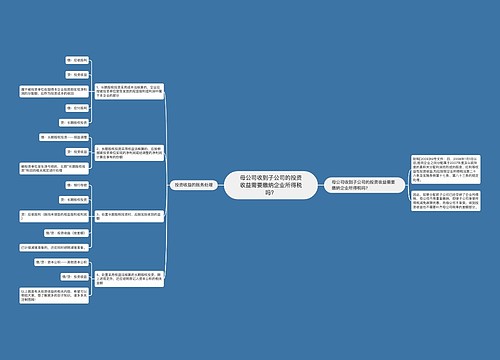 母公司收到子公司的投资收益需要缴纳企业所得税吗？