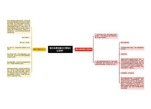 银行本票和银行汇票有什么区别？