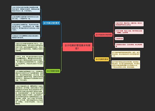 会计档案的管理要求有哪些？
