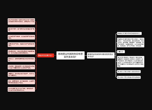 影响营业利润的科目有营业外支出吗？