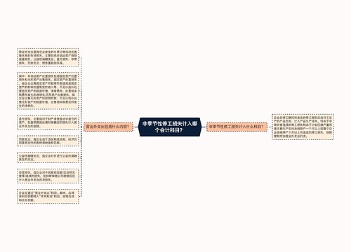 非季节性停工损失计入哪个会计科目？