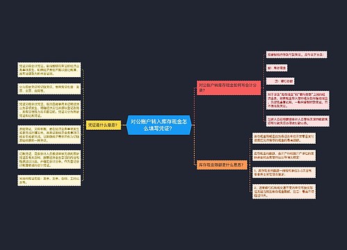 对公账户转入库存现金怎么填写凭证？