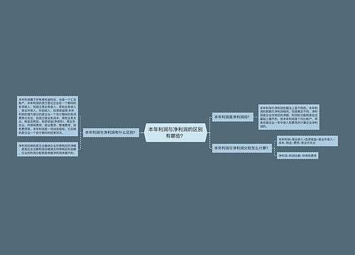 本年利润与净利润的区别有哪些？