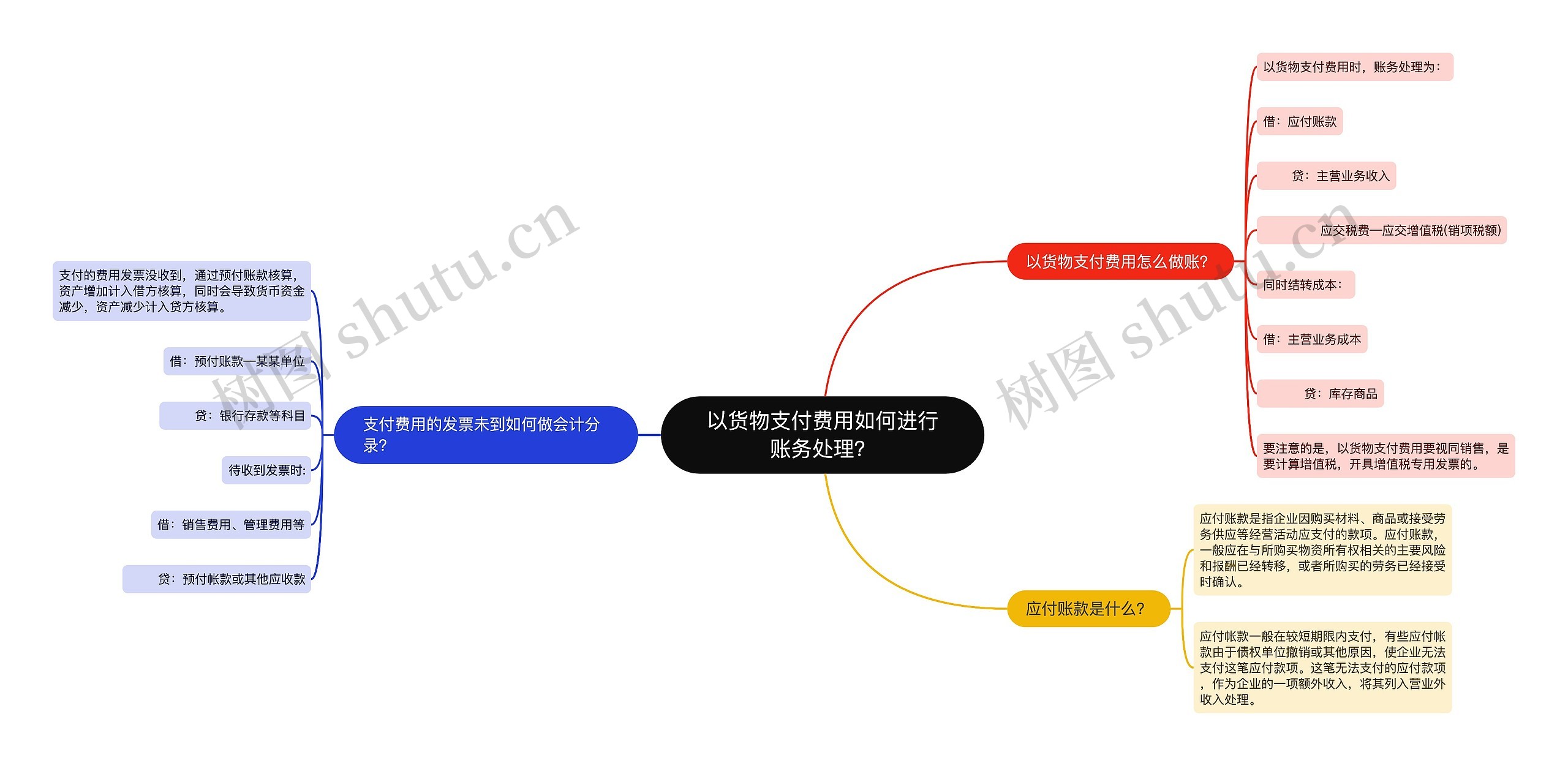 以货物支付费用如何进行账务处理？思维导图