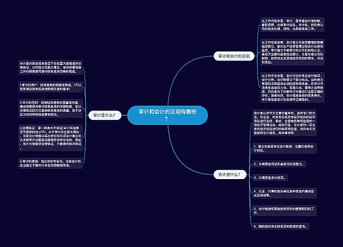 审计和会计的区别有哪些？