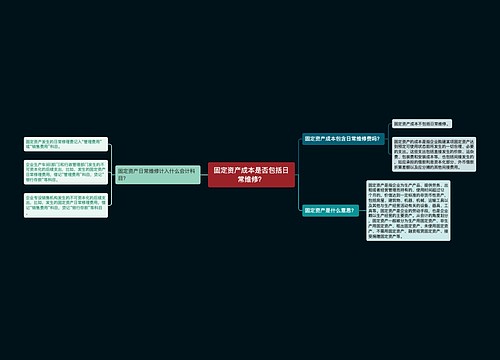 固定资产成本是否包括日常维修？