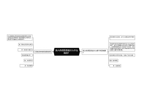 投入的项目资金计入什么科目？