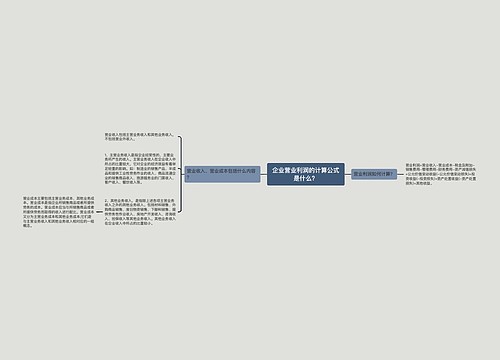 企业营业利润的计算公式是什么？