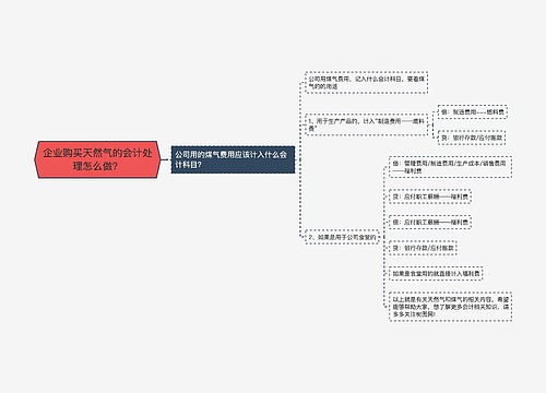 企业购买天然气的会计处理怎么做？