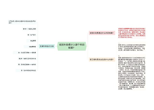 收到补助费计入哪个科目核算？