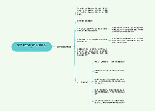 资产类会计科目包括哪些？