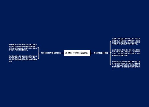 原材料是怎样核算的？