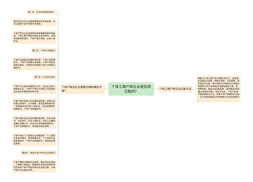 个体工商户转企业是怎样记账的？