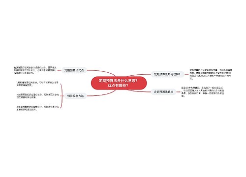 定期预算法是什么意思？优点有哪些？