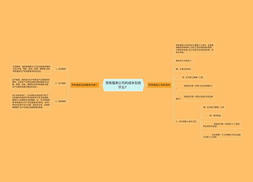 劳务服务公司的成本包括什么？