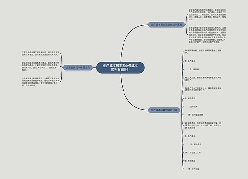 生产成本和主营业务成本区别有哪些？