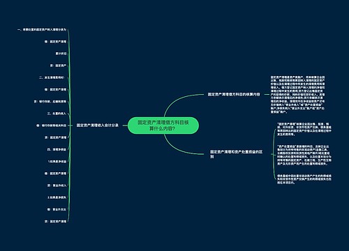 固定资产清理借方科目核算什么内容？