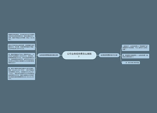 公司业务招待费怎么做账？