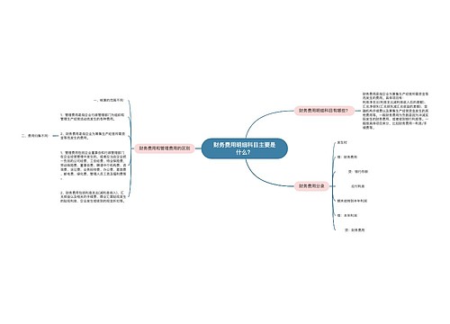 财务费用明细科目主要是什么？