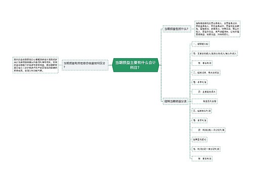 当期损益主要有什么会计科目？