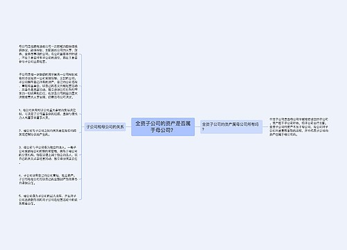 全资子公司的资产是否属于母公司？