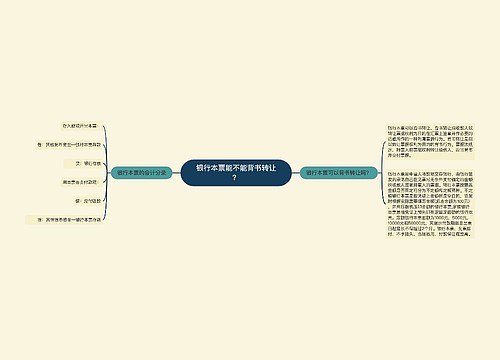 银行本票能不能背书转让？