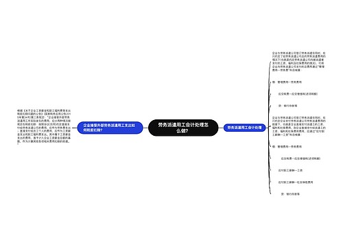 劳务派遣用工会计处理怎么做？