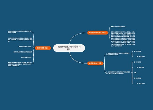政府补助计入哪个会计科目？