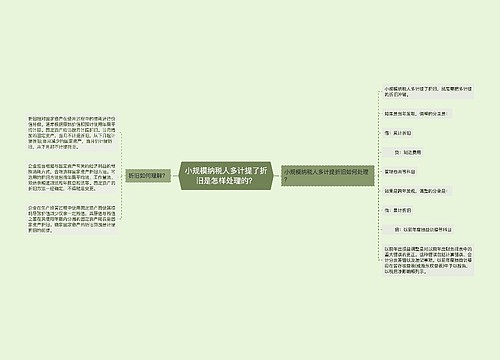 小规模纳税人多计提了折旧是怎样处理的？