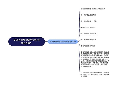 交通违章罚款时会计应该怎么处理？