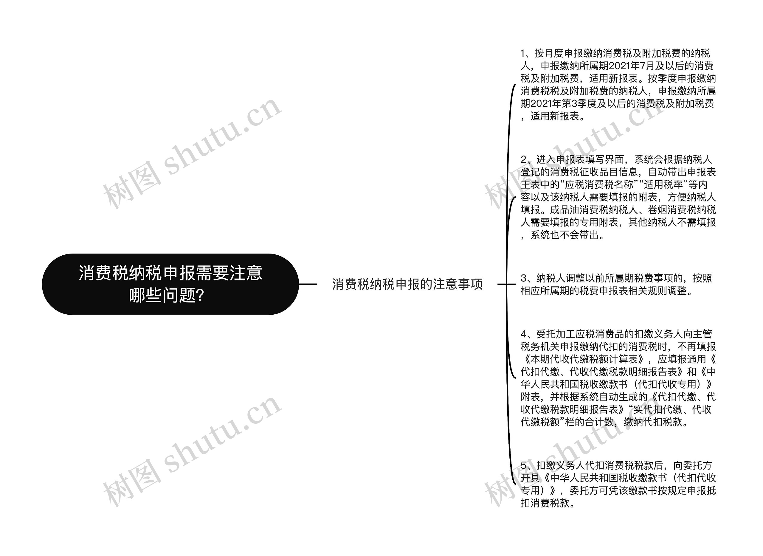 消费税纳税申报需要注意哪些问题？思维导图