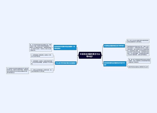 年报现金流量表是否可以零申报？