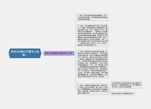 刚成立的新公司要怎么做账？